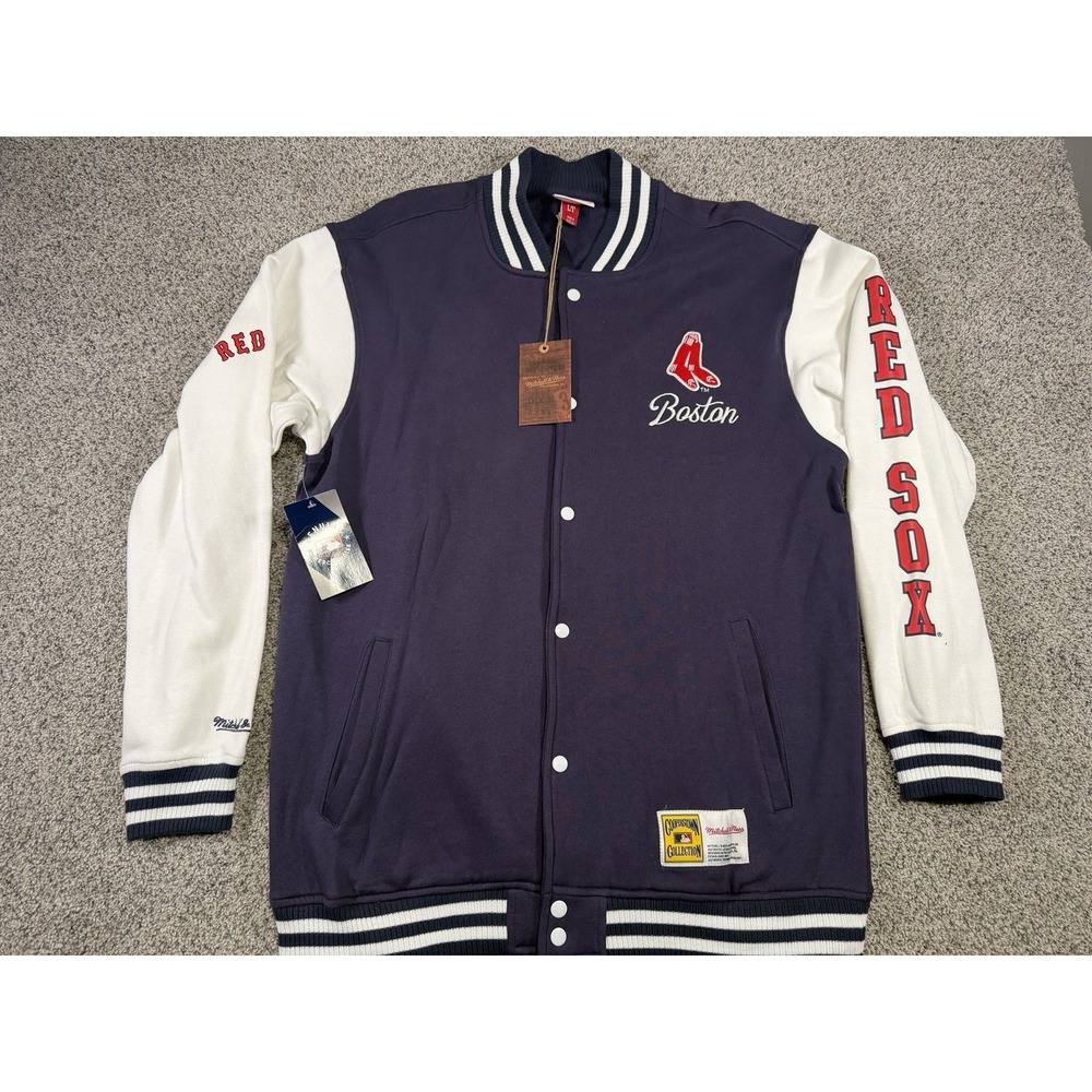Boston Red Sox Jacket Mens Large TALL Mitchell & Ness Varsity‎ Baseball NWT